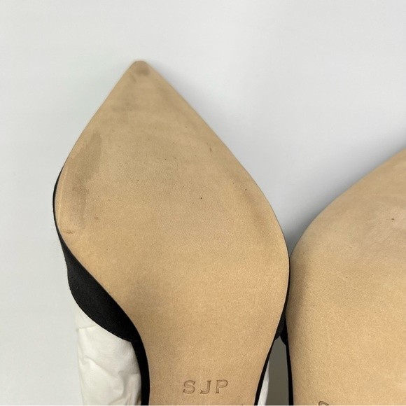 SJP Sarah Jessica Parker Taylor Black T-Strap Stiletto Point Toe Heels Pumps NEW - Picture 10 of 16